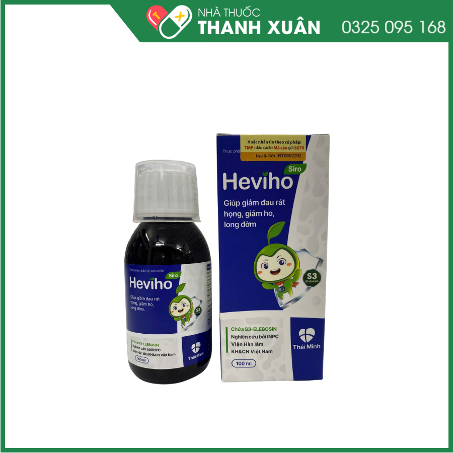 Siro Heviho giúp giảm đau rát họng, giảm ho, long đờm